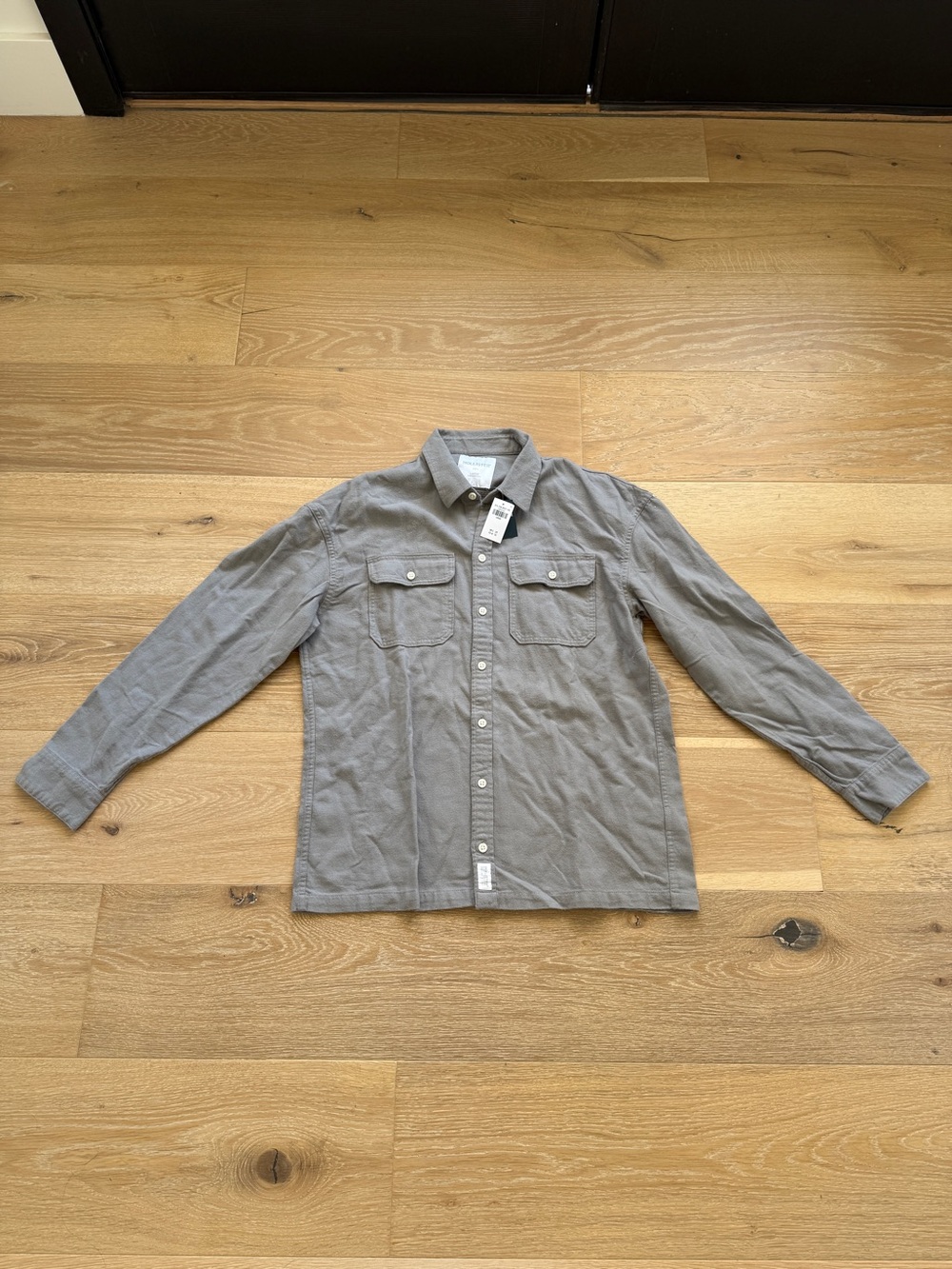 Men's hollister light Gray Button-Up L